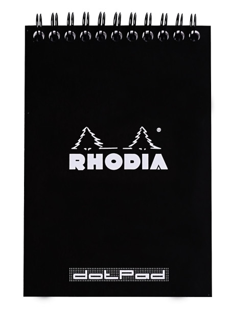 Rhodia Classic Wirebound Notepad - Medium - Black - Dotted